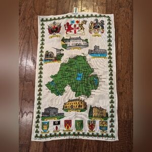 Vintage Ulster Irish Linen Tea Towel Wall Hanging Northern Ireland